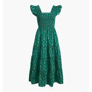 Hill House Home The Ellie Nap Dress - Emerald Trellis Size SEmerald Trellis / S